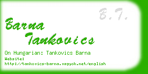 barna tankovics business card